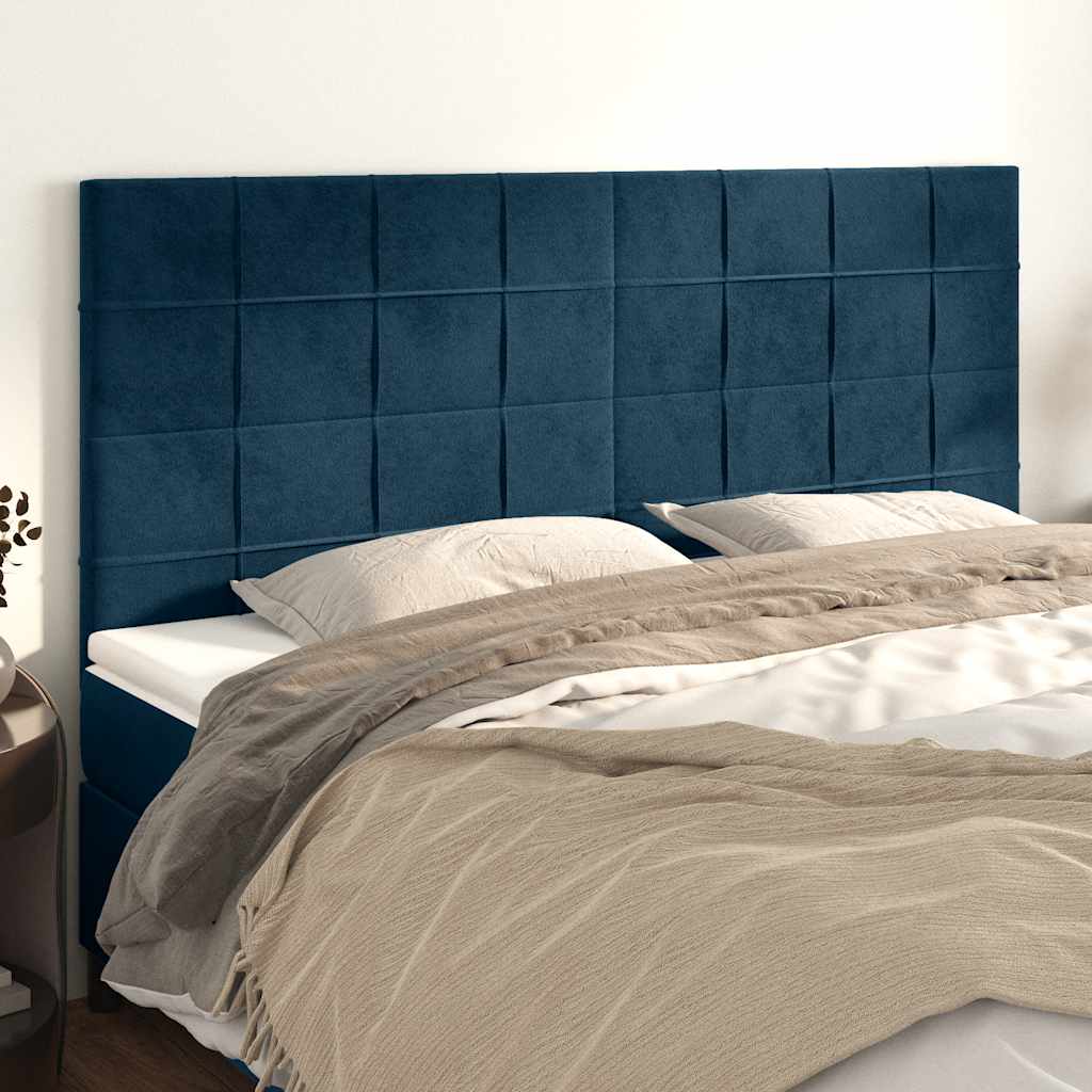 Uzglavlje tamnoplavo 200x5x118/128 cm baršunasto