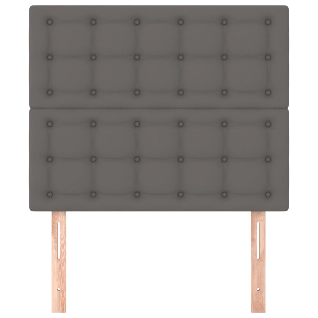 Uzglavlje sivo 100x5x118/128 cm umjetna koža