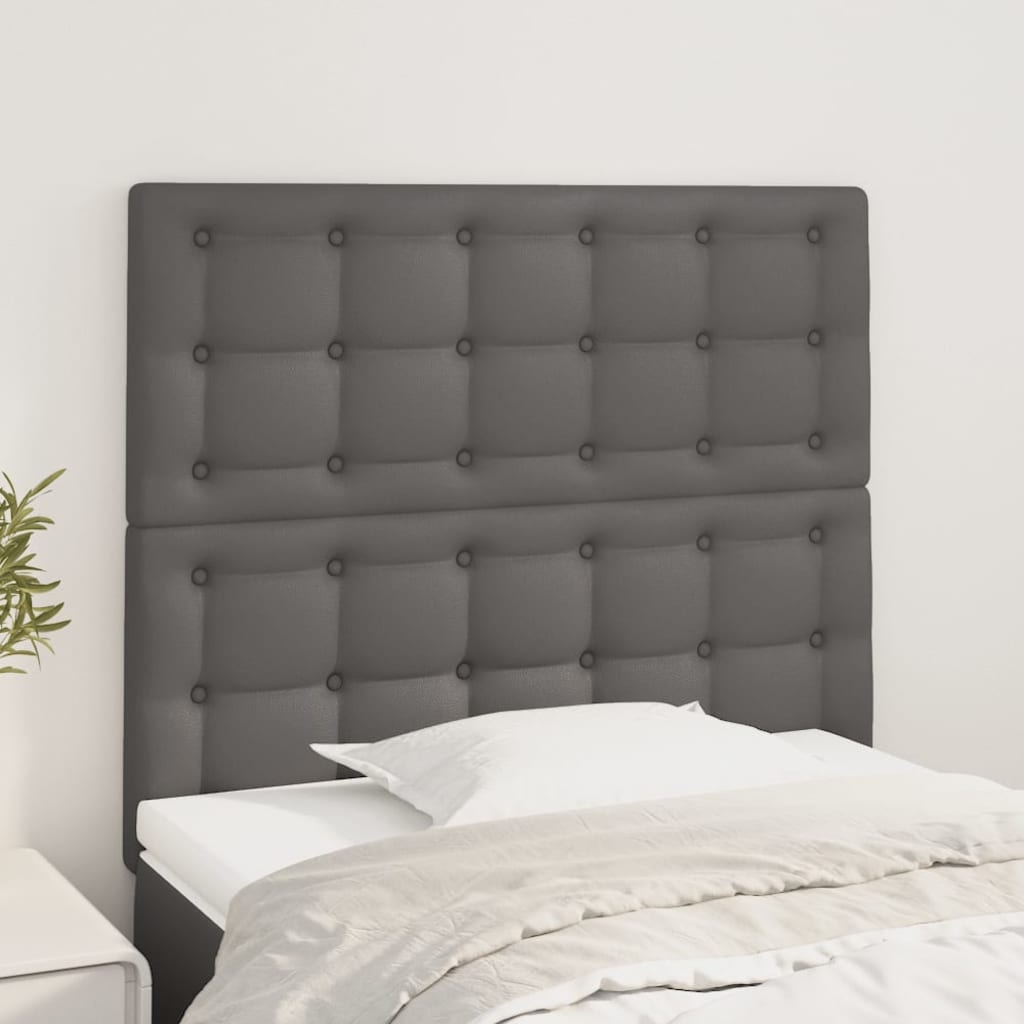 Uzglavlje sivo 100x5x118/128 cm umjetna koža