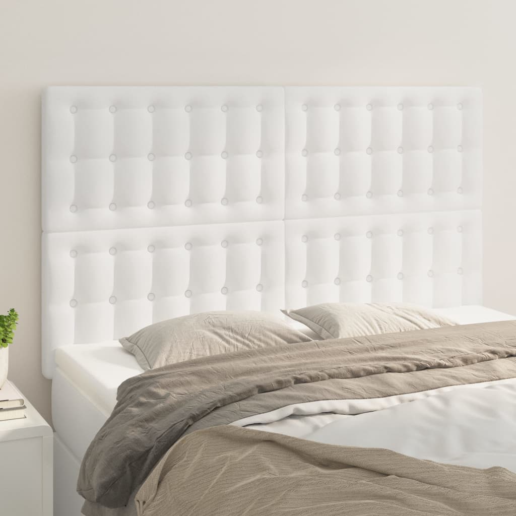 Uzglavlje Bijelo 144x5x118/128 cm Imitacija kože