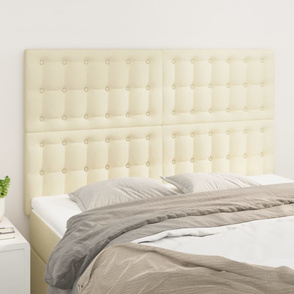 Uzglavlje krem boje 144x5x118/128 cm umjetna koža