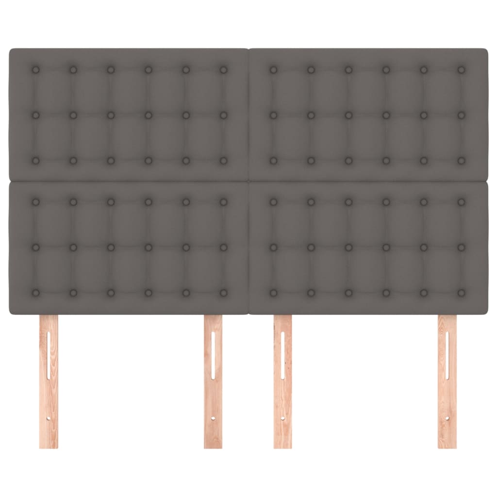 Uzglavlje sivo 144x5x118/128 cm umjetna koža