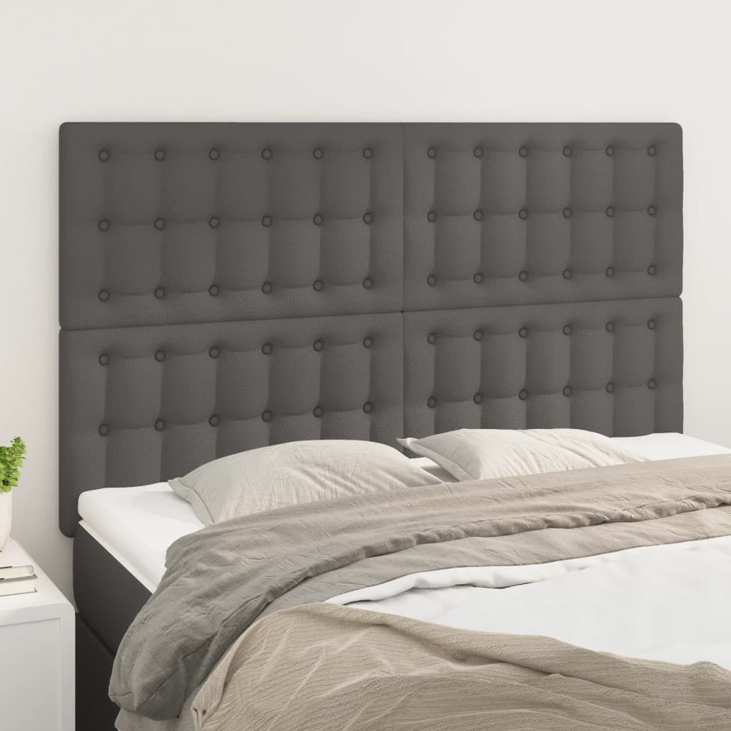Uzglavlje sivo 144x5x118/128 cm umjetna koža