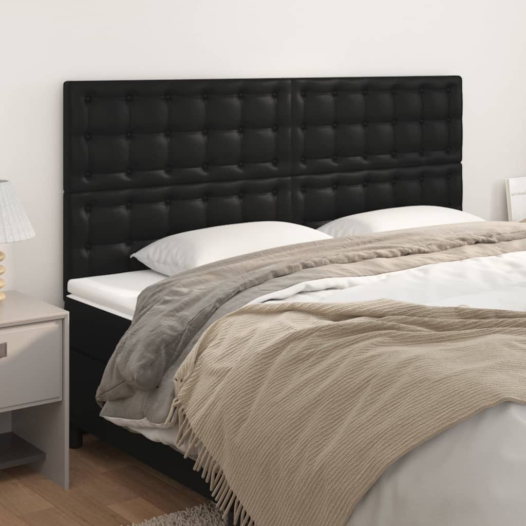 Uzglavlje Crno 160x5x118/128 cm Imitacija kože