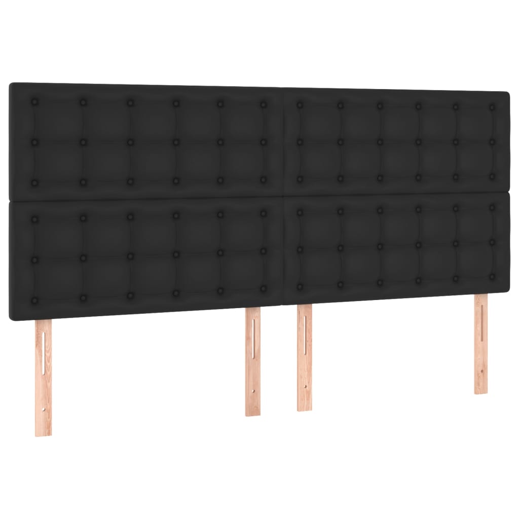 Uzglavlje Crno 200x5x118/128 cm Imitacija kože