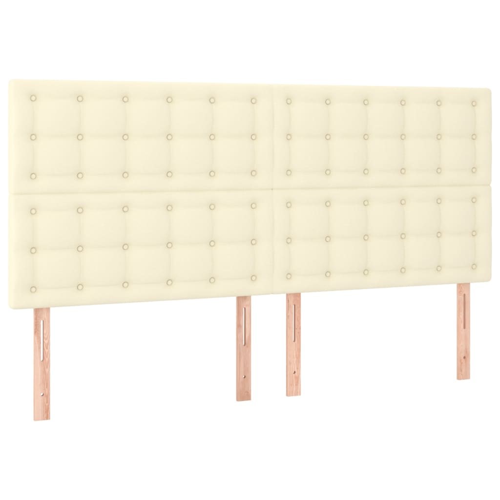 Uzglavlje krem boje 200x5x118/128 cm umjetna koža