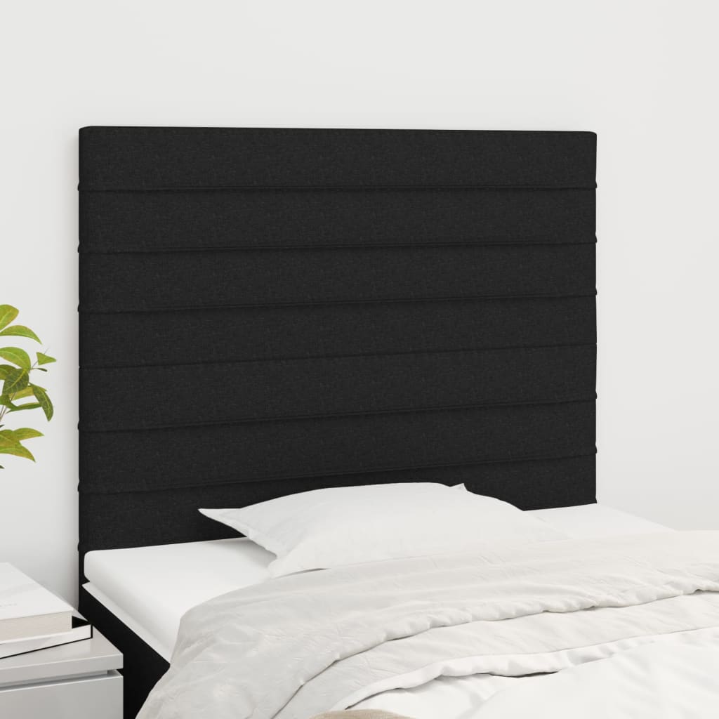Uzglavlje Crno 90x5x118/128 cm Tkanina