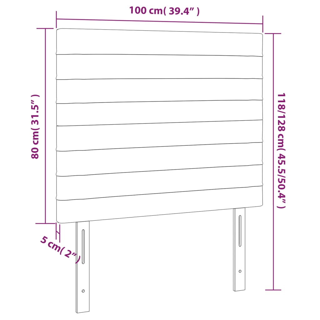 Uzglavlje tamno sivo 100x5x118/128 cm tkanina