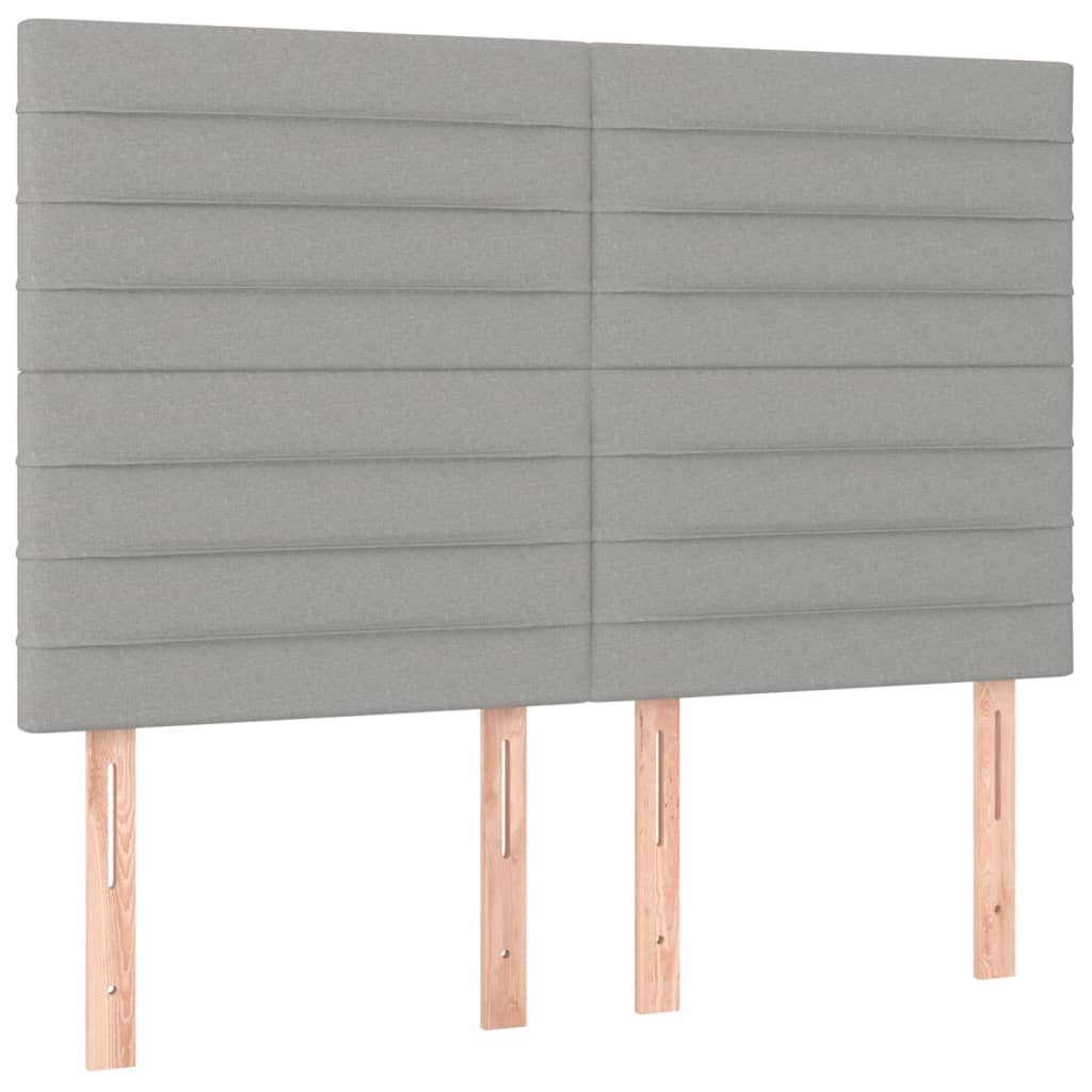 Uzglavlje svijetlosivo 144x5x118/128 cm tkanina