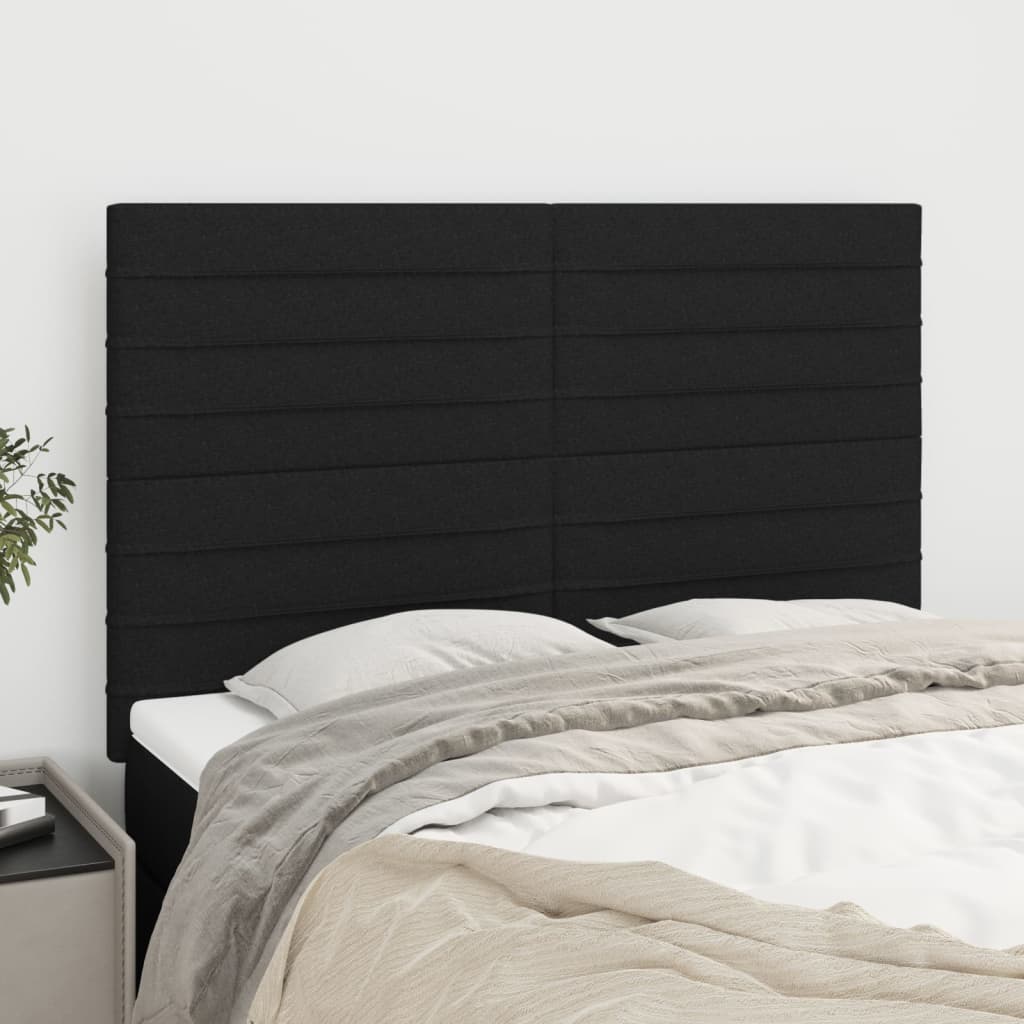 Uzglavlje crno 144x5x118/128 cm tkanina