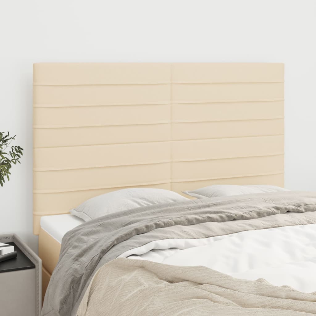 Uzglavlje krem boje 144x5x118/128 cm tkanina