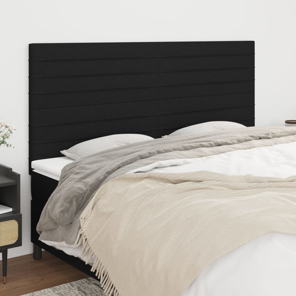 Uzglavlje Crno 160x5x118/128 cm Tkanina
