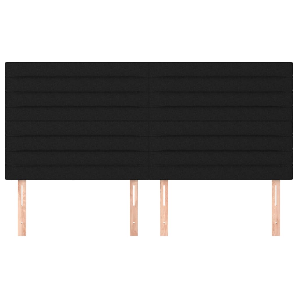 Uzglavlje Crno 200x5x118/128 cm Tkanina