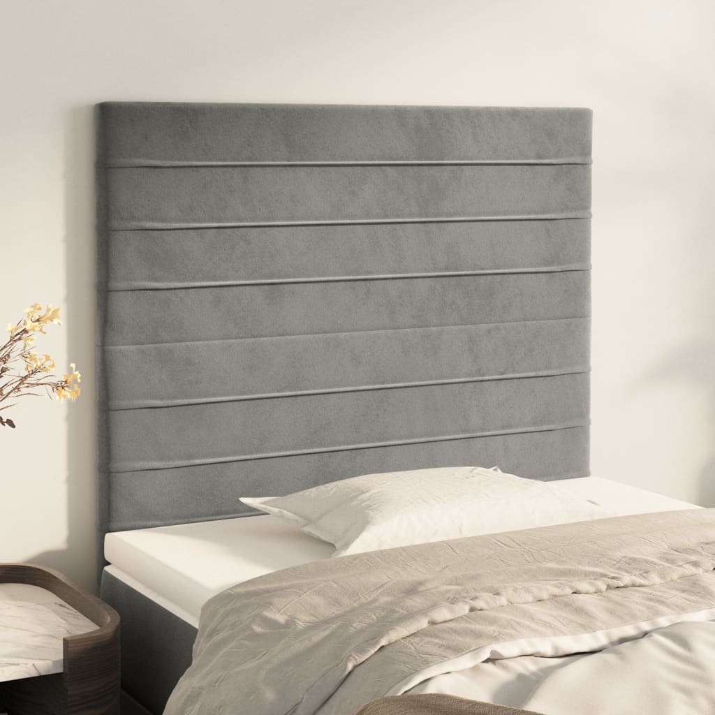 Uzglavlje svijetlosivo 80x5x118/128 cm baršunasto