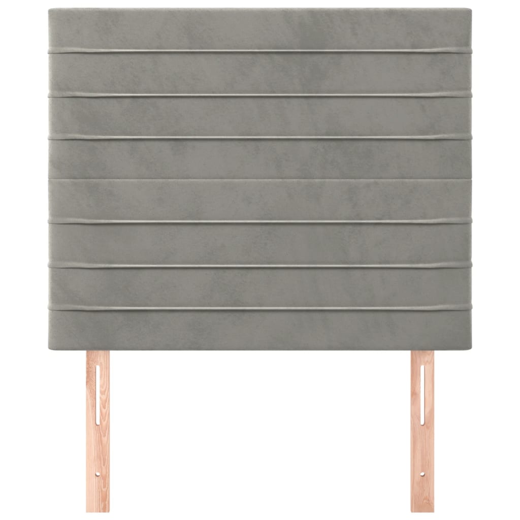 Uzglavlje svijetlosivo 90x5x118/128 cm baršunasto