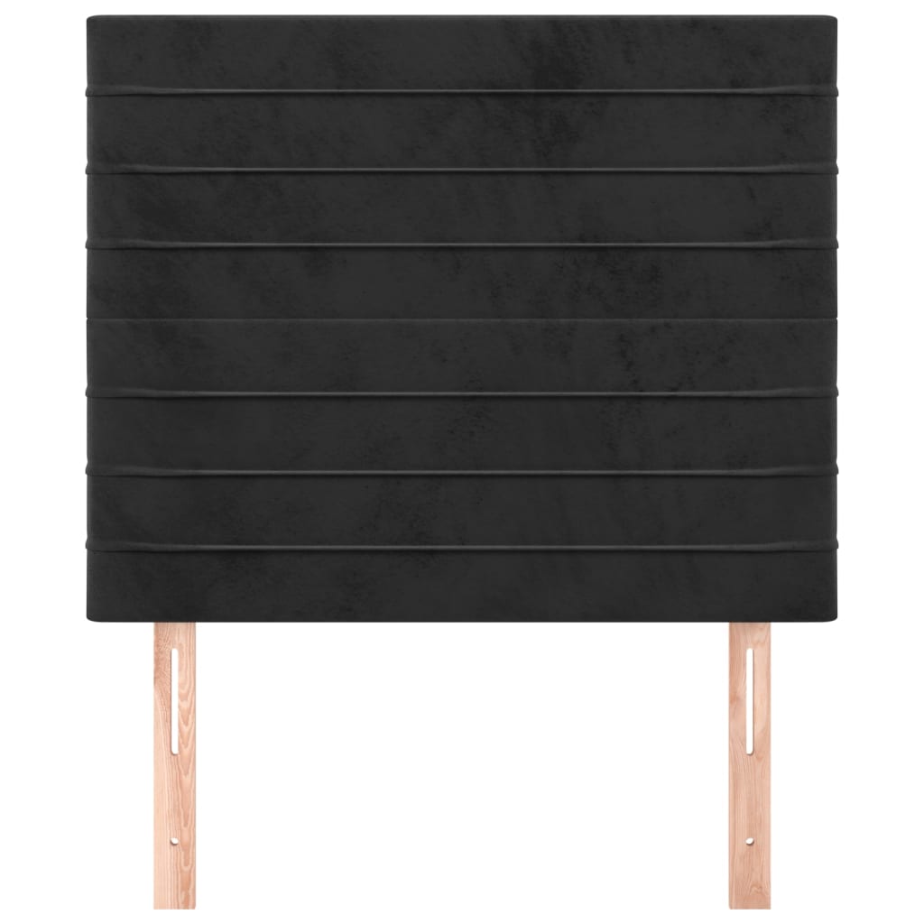 Uzglavlje crno 100x5x118/128 cm baršunasto