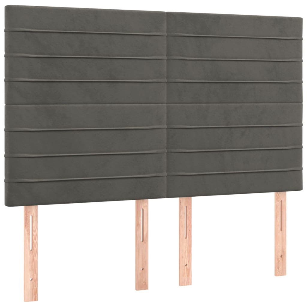 Uzglavlje tamno sivo 144x5x118/128 cm baršunasto