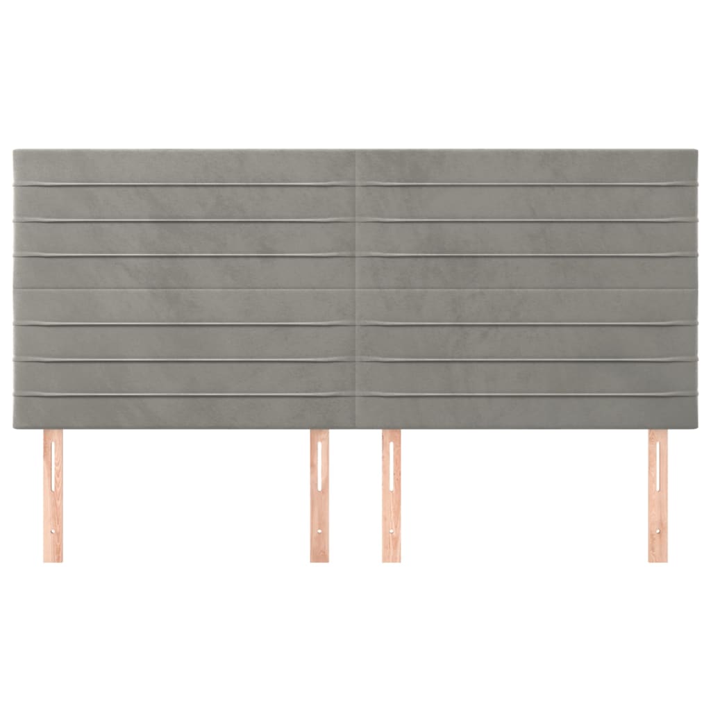 Uzglavlje svijetlosivo 160x5x118/128 cm baršunasto