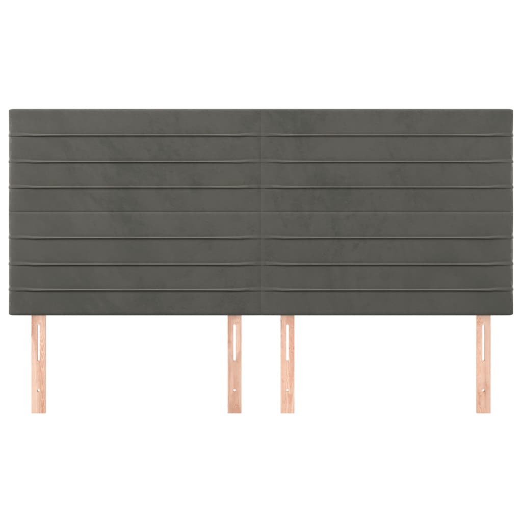 Uzglavlje tamno sivo 160x5x118/128 cm baršunasto