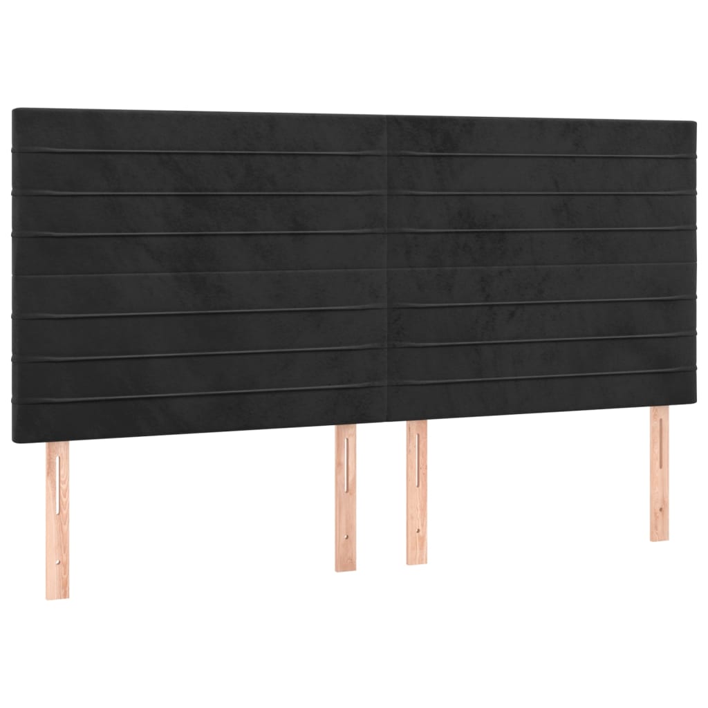 Uzglavlje Crno 180x5x118/128 cm Baršunasto