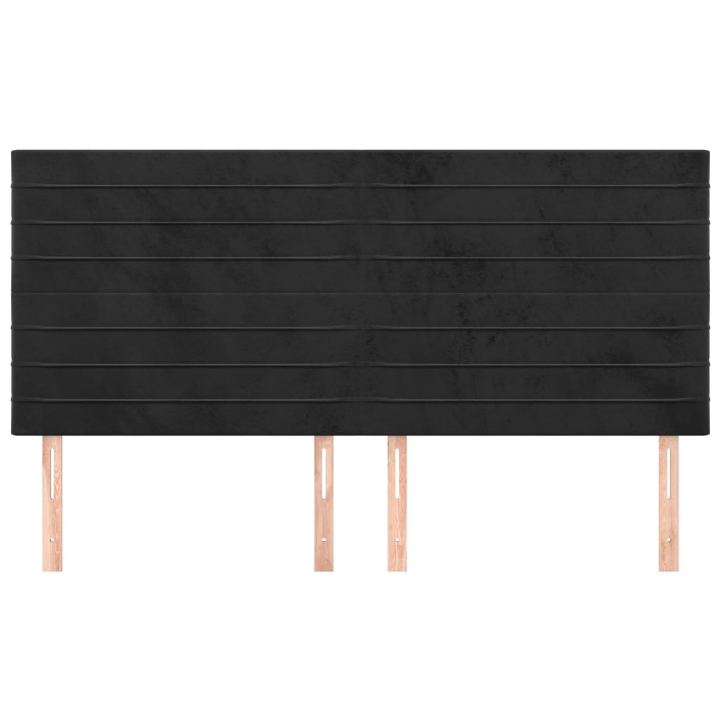 Uzglavlje Crno 180x5x118/128 cm Baršunasto