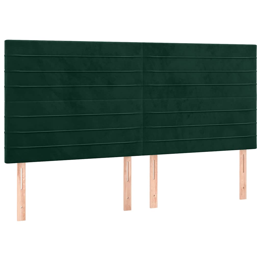 Uzglavlje tamnozeleno 180x5x118/128 cm baršunasto