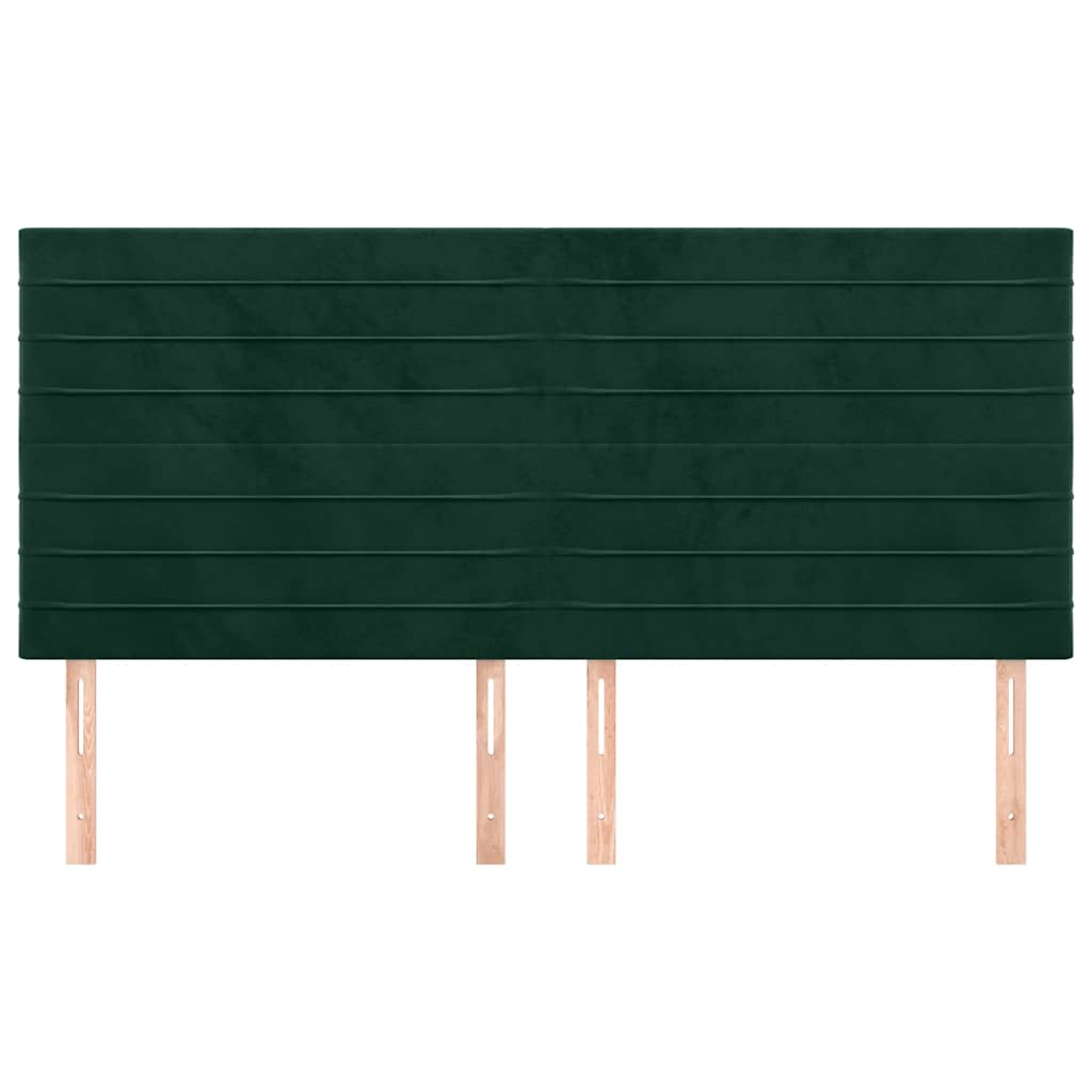 Uzglavlje tamnozeleno 180x5x118/128 cm baršunasto