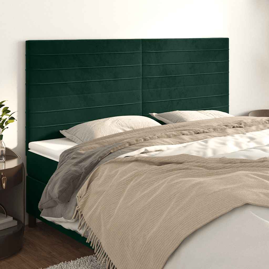 Uzglavlje tamnozeleno 180x5x118/128 cm baršunasto