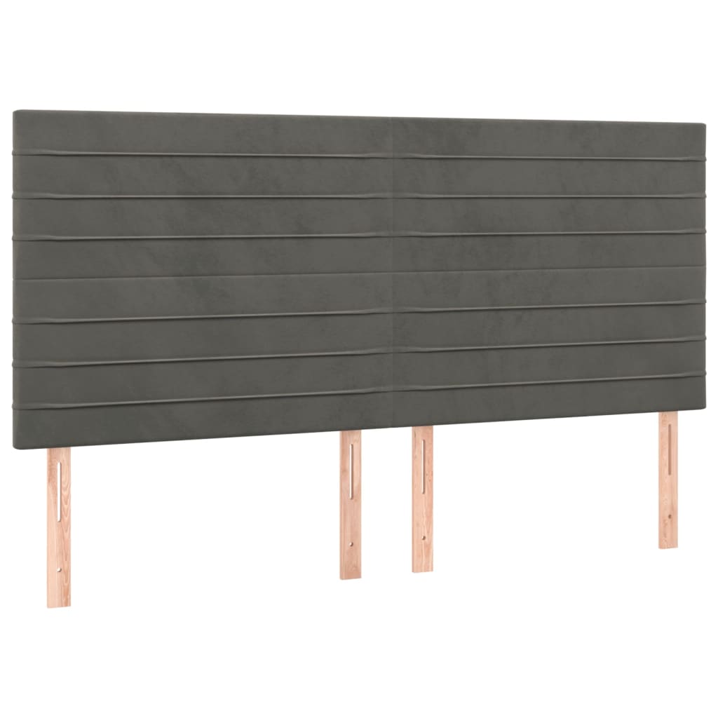 Uzglavlje tamno sivo 200x5x118/128 cm baršunasto