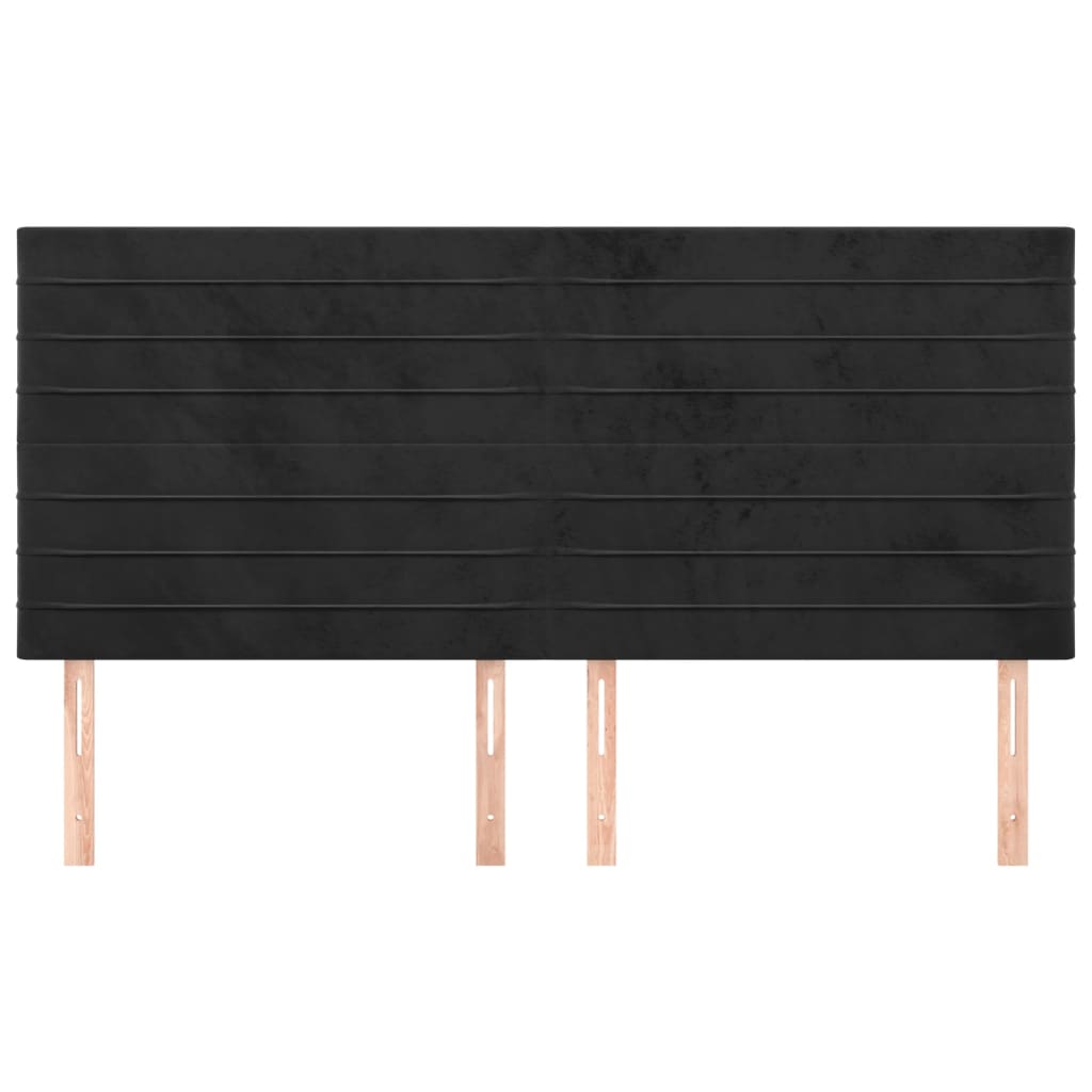 Uzglavlje crno 200x5x118/128 cm baršunasto