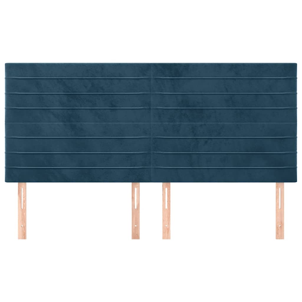 Uzglavlje tamnoplavo 200x5x118/128 cm baršunasto