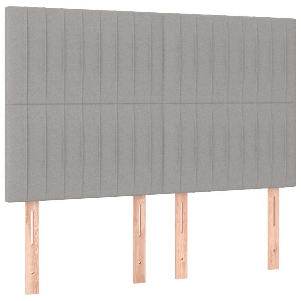 Uzglavlje svijetlosivo 144x5x118/128 cm tkanina