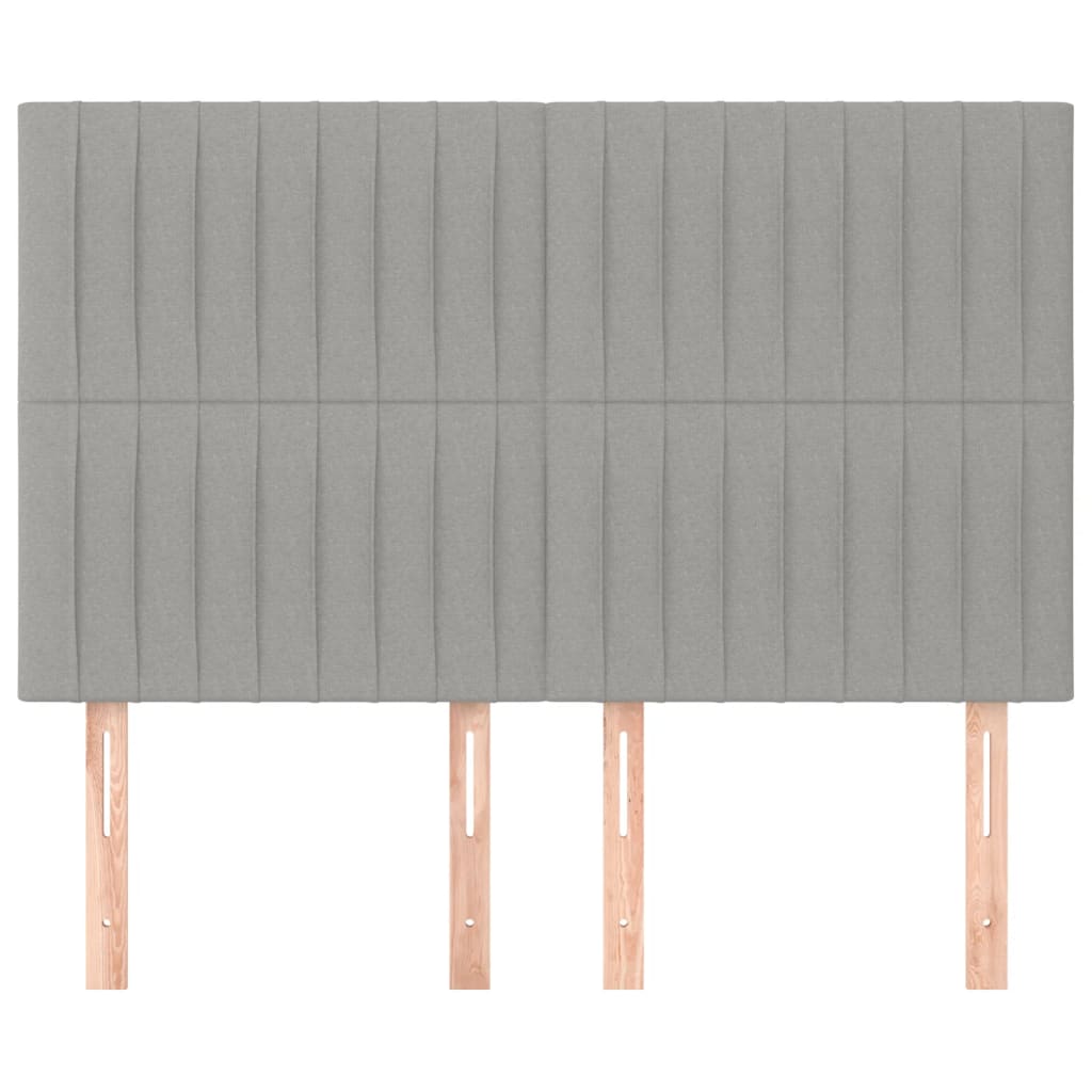 Uzglavlje svijetlosivo 144x5x118/128 cm tkanina