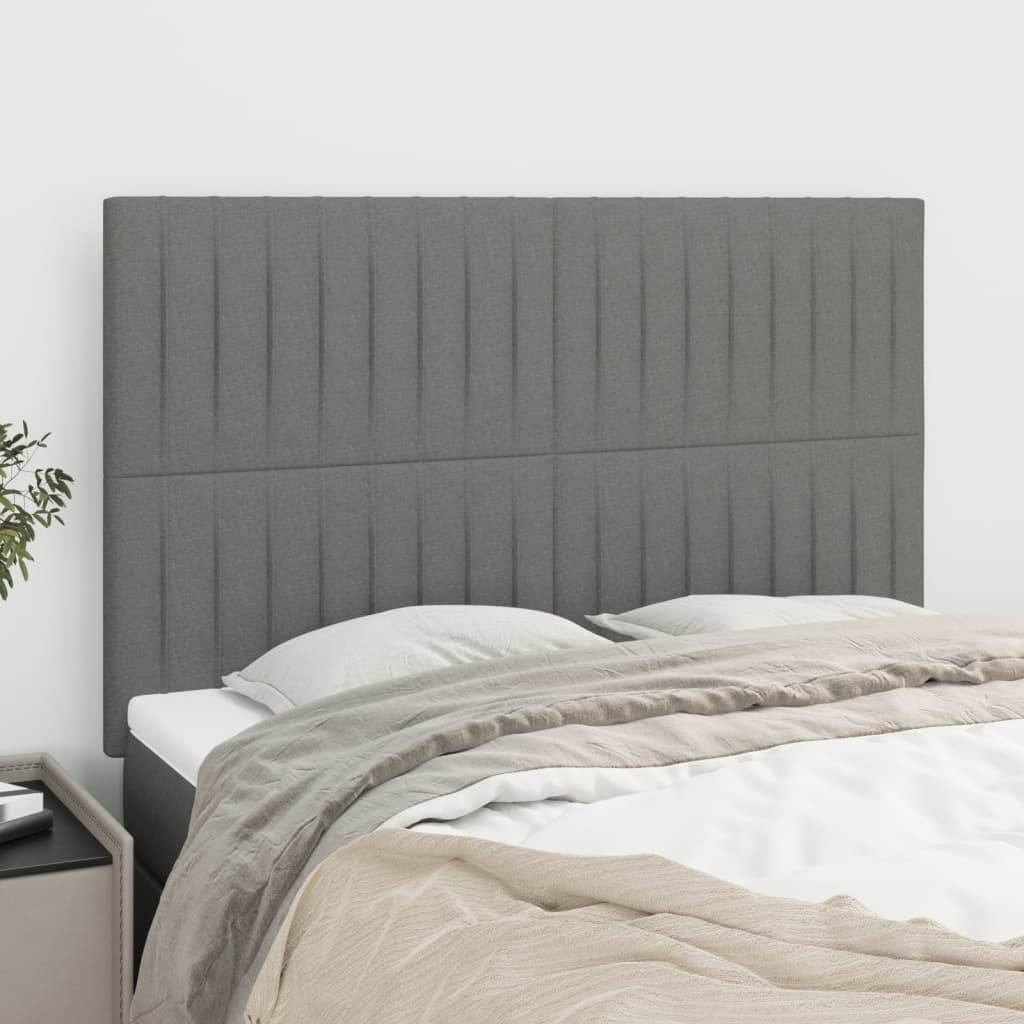 Uzglavlje tamno sivo 144x5x118/128 cm tkanina