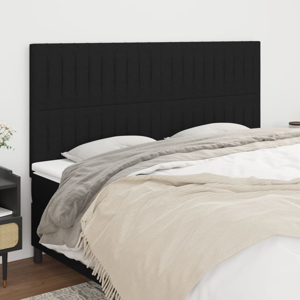 Uzglavlje Crno 160x5x118/128 cm Tkanina