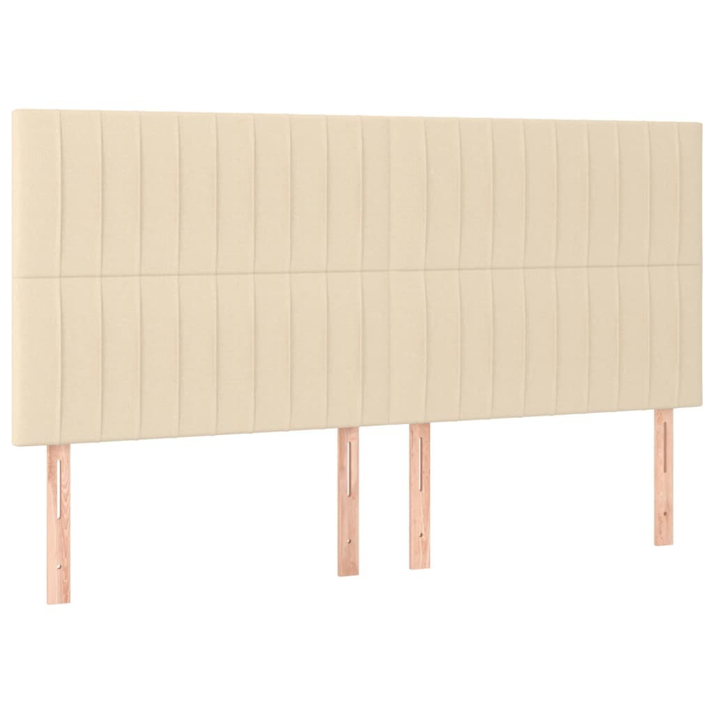 Uzglavlje krem boje 180x5x118/128 cm tkanina