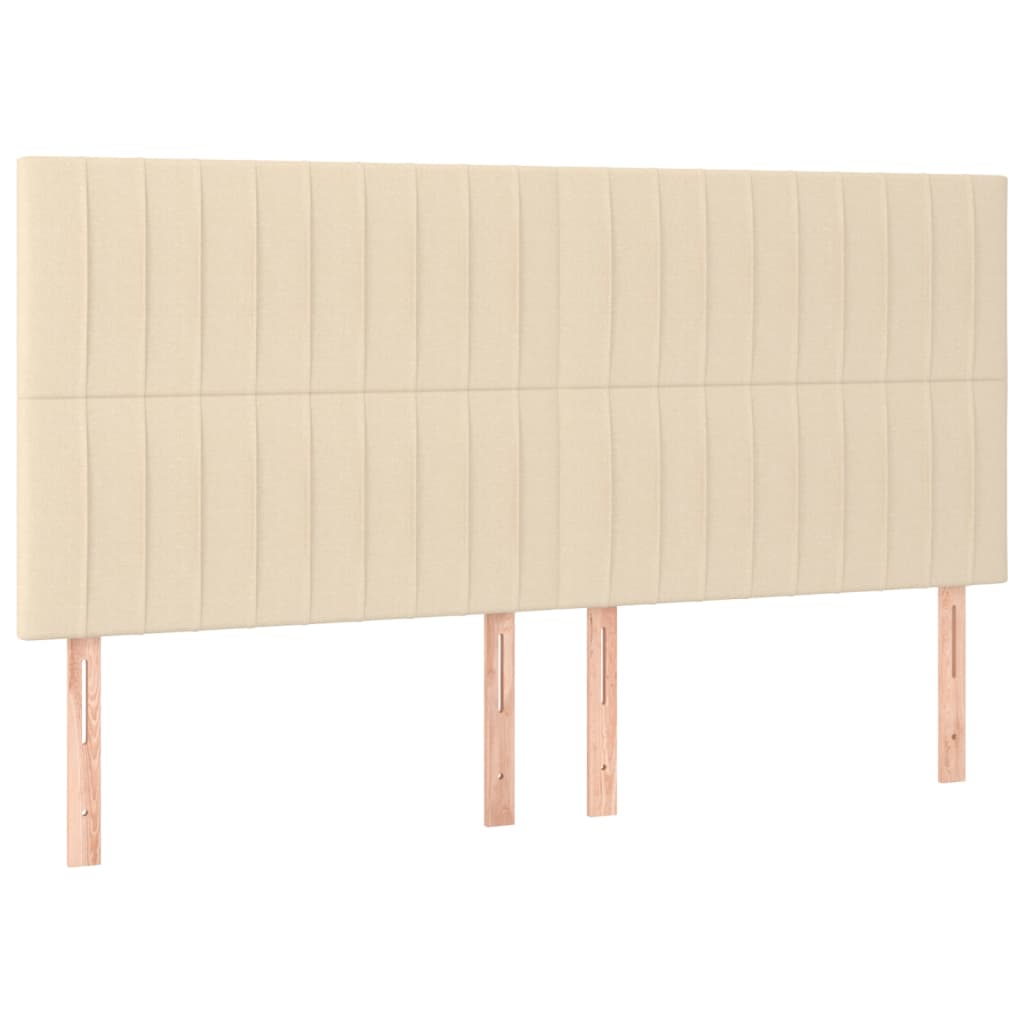 Uzglavlje krem boje 200x5x118/128 cm tkanina