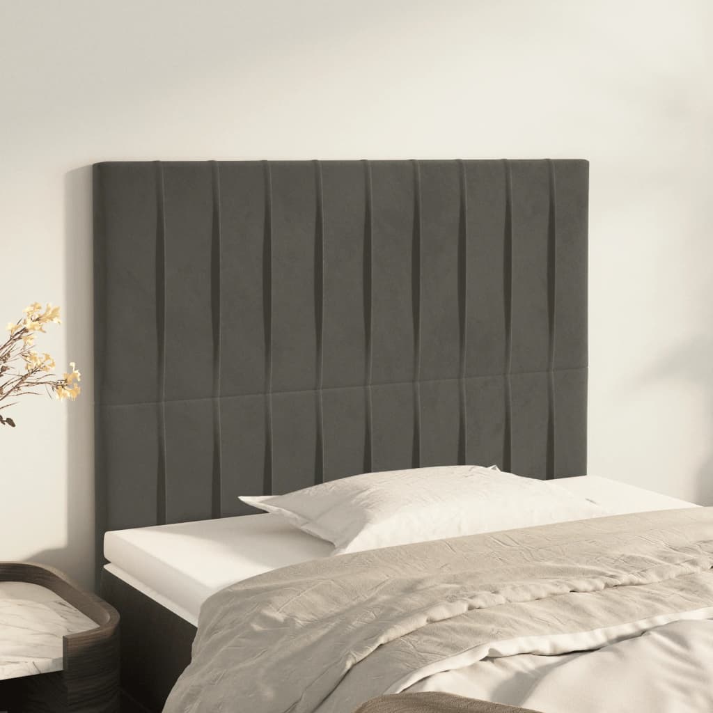 Uzglavlje tamno sivo 80x5x118/128 cm baršunasto