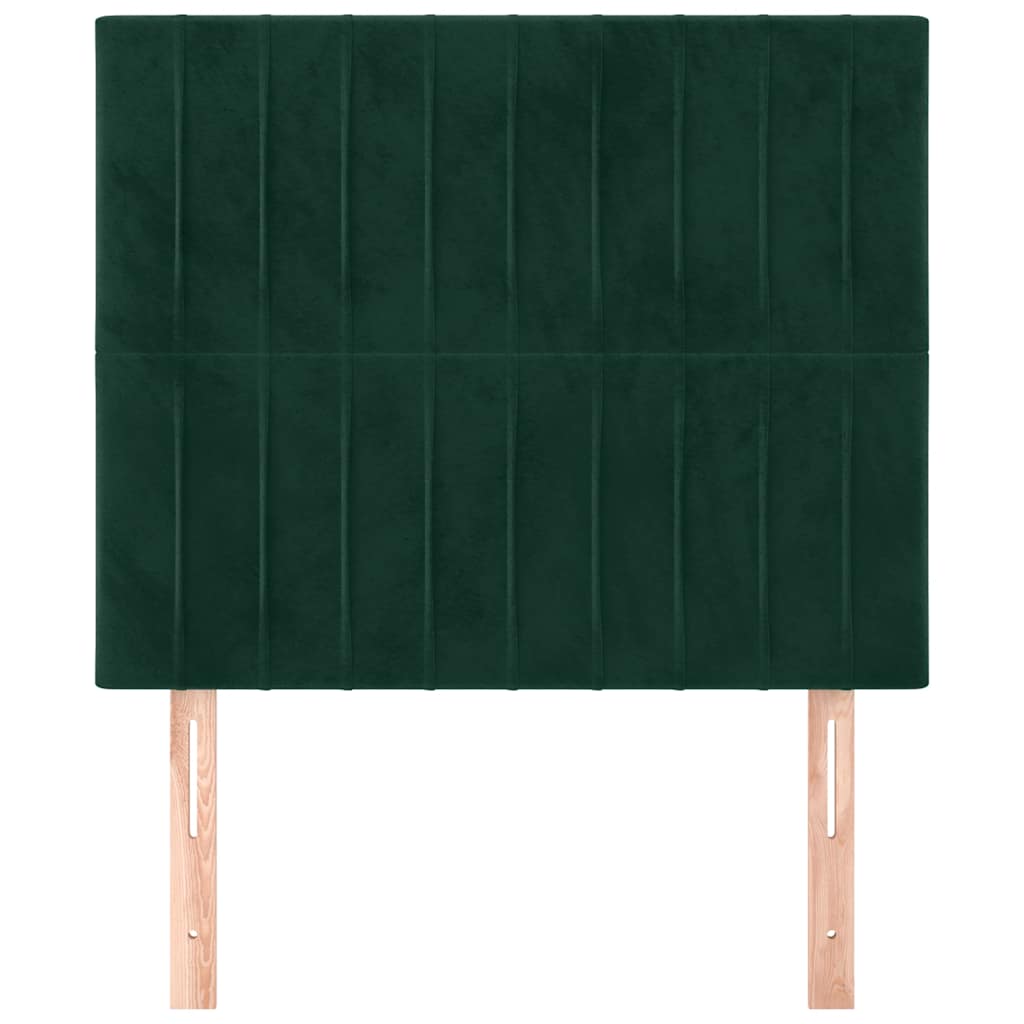 Uzglavlje tamnozeleno 80x5x118/128 cm baršunasto