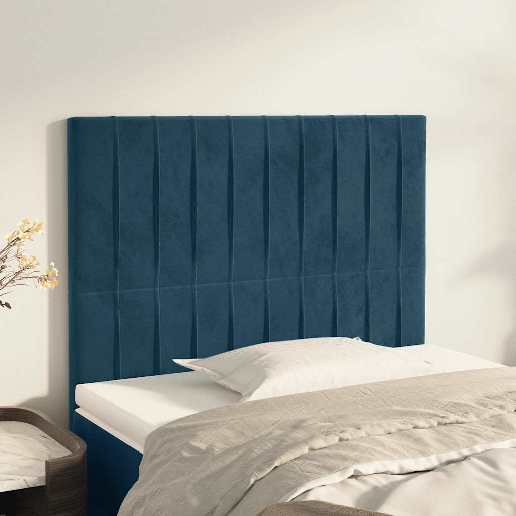 Uzglavlje tamnoplavo 80x5x118/128 cm baršunasto