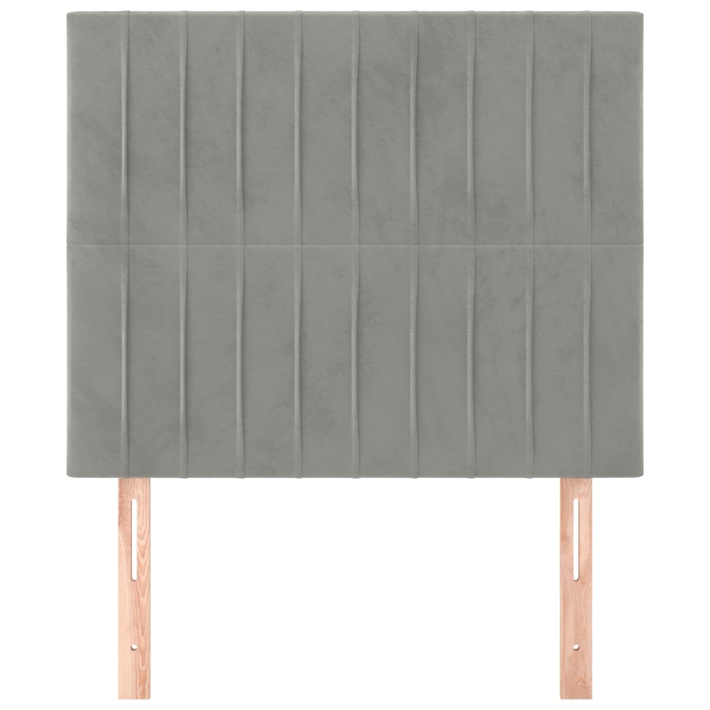 Uzglavlje svijetlosivo 90x5x118/128 cm baršunasto