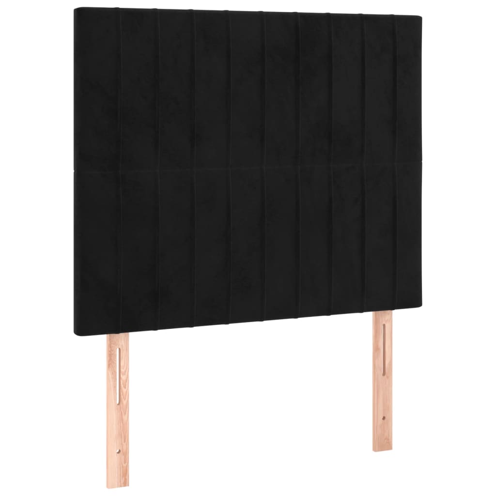 Uzglavlje Crno 90x5x118/128 cm Baršunasto