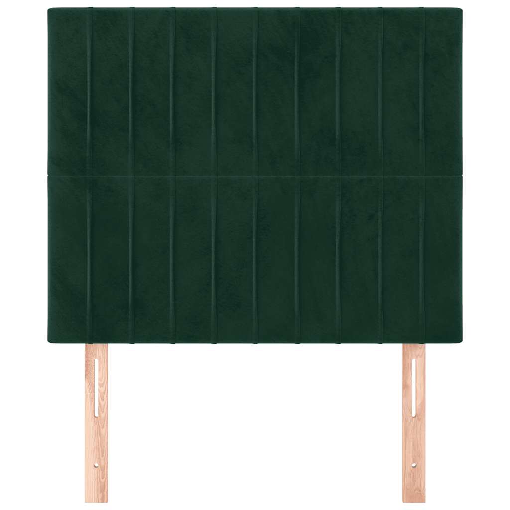 Uzglavlje tamnozeleno 90x5x118/128 cm baršunasto