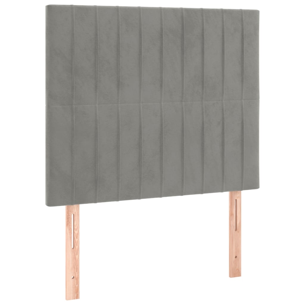 Uzglavlje svijetlosivo 100x5x118/128 cm baršunasto