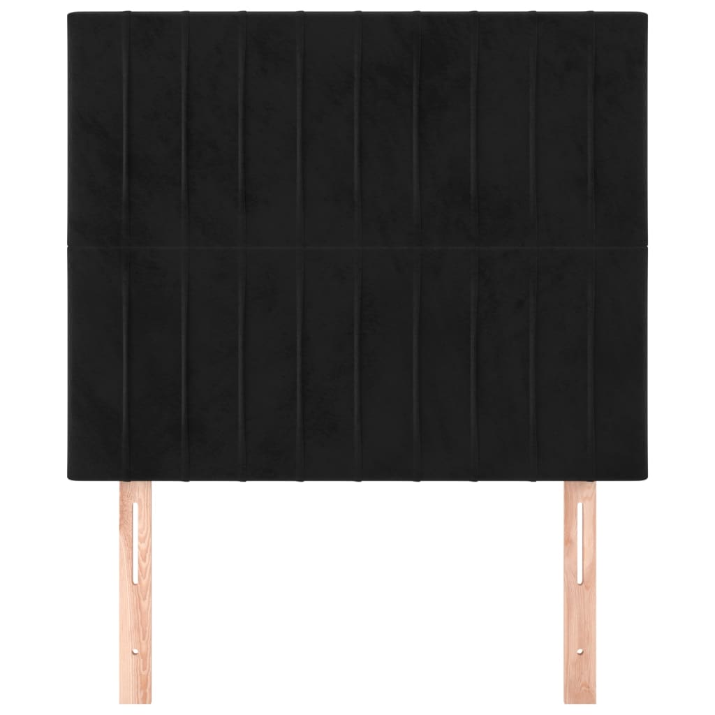 Uzglavlje crno 100x5x118/128 cm baršunasto
