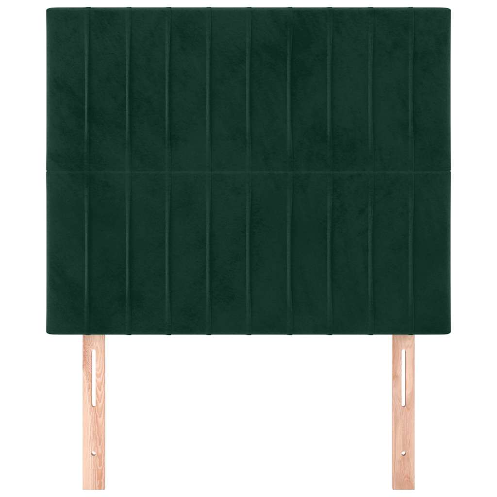 Uzglavlje tamnozeleno 100x5x118/128 cm baršunasto
