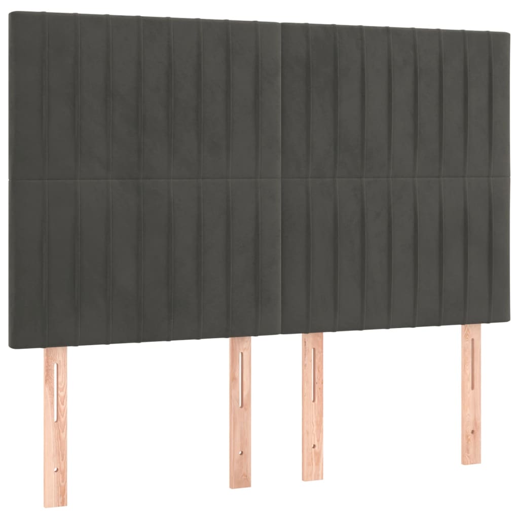 Uzglavlje tamno sivo 144x5x118/128 cm baršunasto