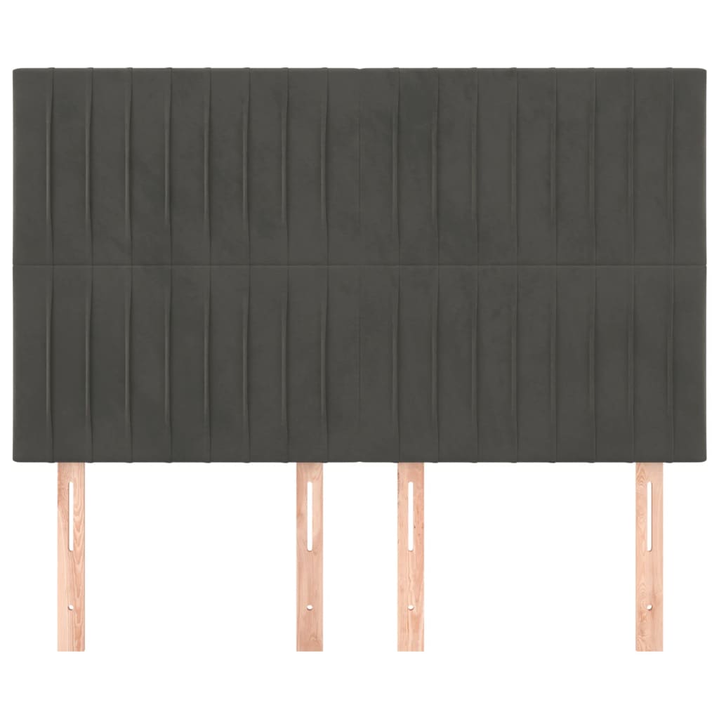 Uzglavlje tamno sivo 144x5x118/128 cm baršunasto