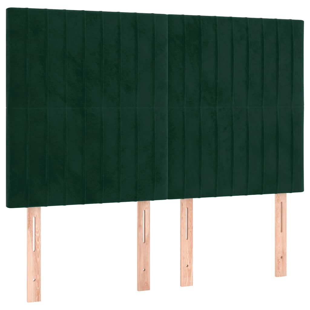 Uzglavlje tamnozeleno 144x5x118/128 cm baršunasto
