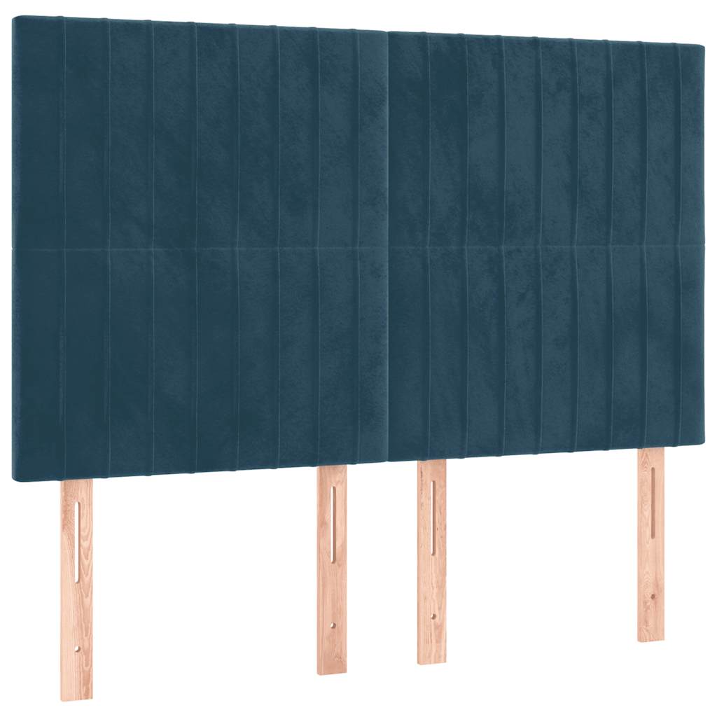 Uzglavlje tamnoplavo 144x5x118/128 cm baršunasto
